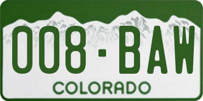 CO license plate 008BAW