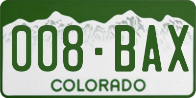 CO license plate 008BAX