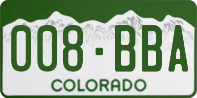 CO license plate 008BBA