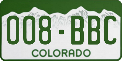 CO license plate 008BBC