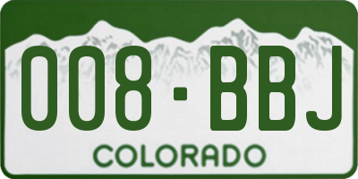 CO license plate 008BBJ