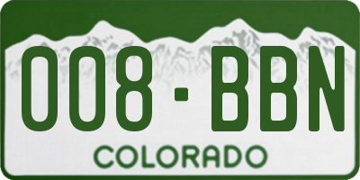 CO license plate 008BBN