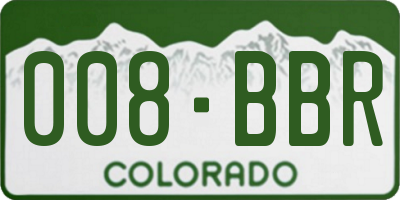 CO license plate 008BBR