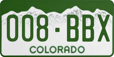 CO license plate 008BBX