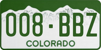 CO license plate 008BBZ