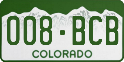 CO license plate 008BCB