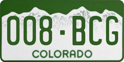 CO license plate 008BCG