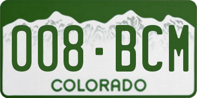 CO license plate 008BCM