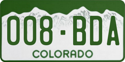 CO license plate 008BDA