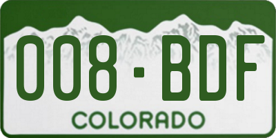 CO license plate 008BDF