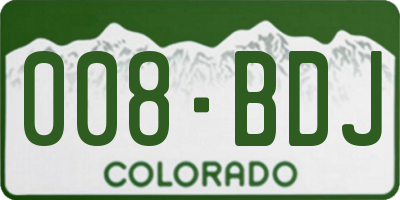 CO license plate 008BDJ