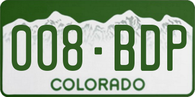CO license plate 008BDP