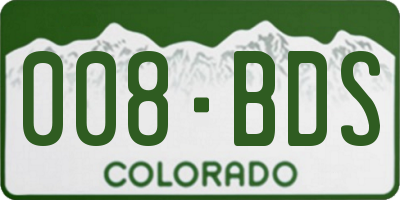 CO license plate 008BDS