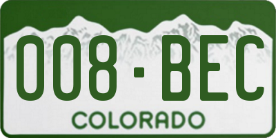CO license plate 008BEC