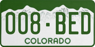 CO license plate 008BED