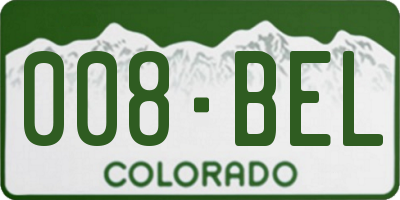 CO license plate 008BEL