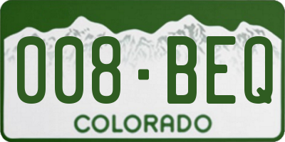 CO license plate 008BEQ