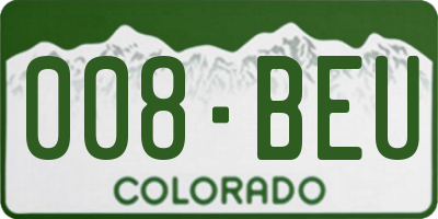 CO license plate 008BEU