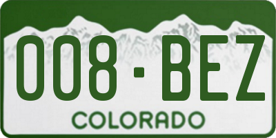 CO license plate 008BEZ