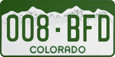 CO license plate 008BFD