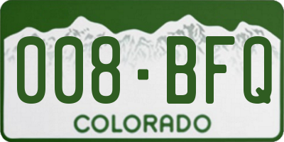 CO license plate 008BFQ
