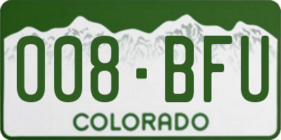 CO license plate 008BFU