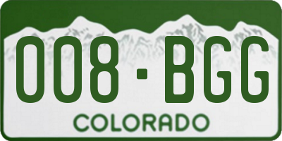 CO license plate 008BGG
