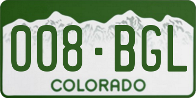 CO license plate 008BGL