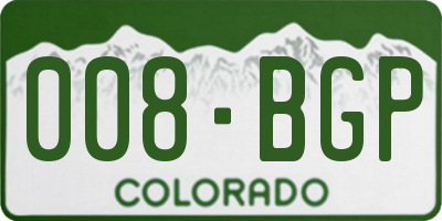 CO license plate 008BGP