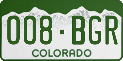 CO license plate 008BGR