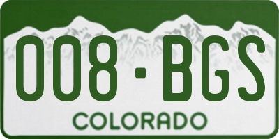 CO license plate 008BGS