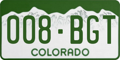 CO license plate 008BGT