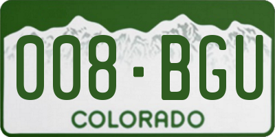 CO license plate 008BGU