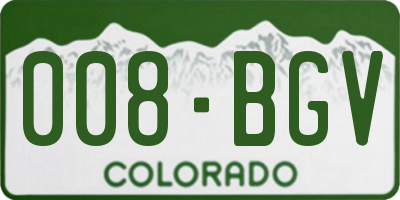 CO license plate 008BGV