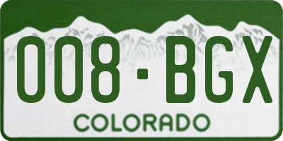 CO license plate 008BGX