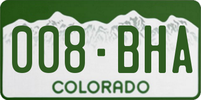 CO license plate 008BHA