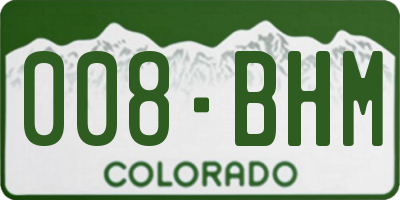 CO license plate 008BHM
