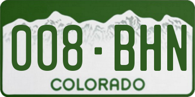 CO license plate 008BHN