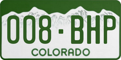 CO license plate 008BHP