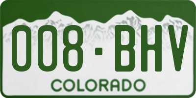 CO license plate 008BHV