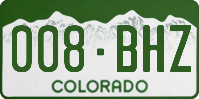 CO license plate 008BHZ