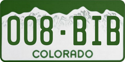 CO license plate 008BIB