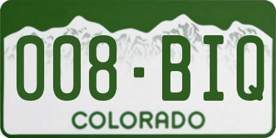 CO license plate 008BIQ