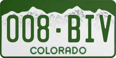 CO license plate 008BIV