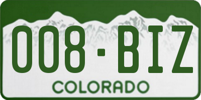 CO license plate 008BIZ
