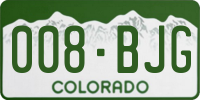 CO license plate 008BJG