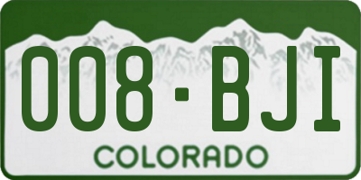 CO license plate 008BJI