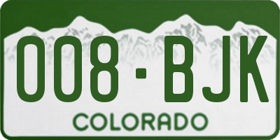 CO license plate 008BJK