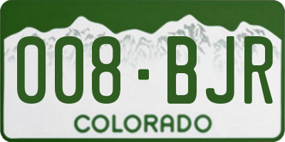 CO license plate 008BJR