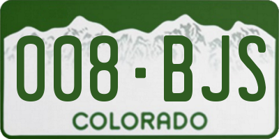 CO license plate 008BJS